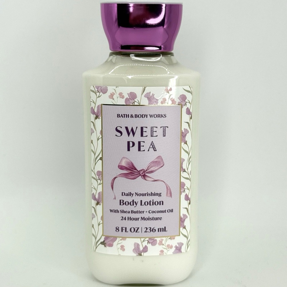 NEW! Bath & Body Works Sweet Pea‎ Body Lotion 8oz Shea Coconut Oil Floral 24Hr